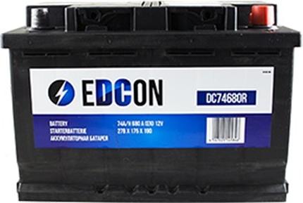 Аккумулятор EDCON DC74680R 6CT-74Ah -/+