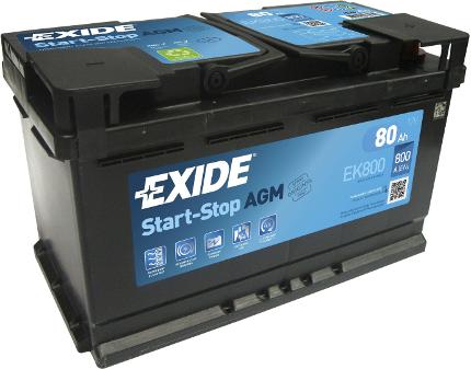 Аккумулятор EXIDE Start-Stop AGM EK800 80Ah 800A 315x175x190 "- +"